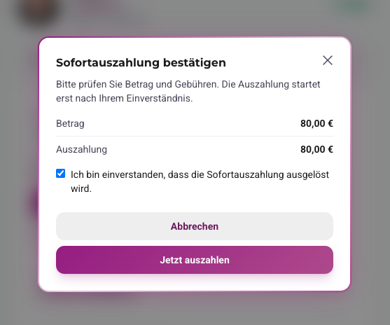 Sofortauszahlungen