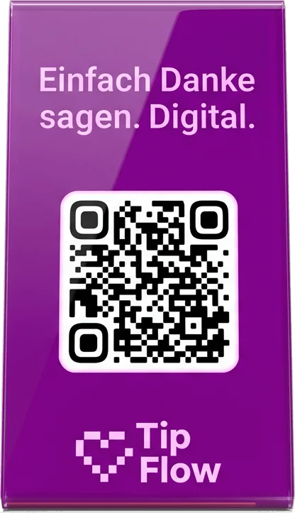 QR code table display for digital tipping