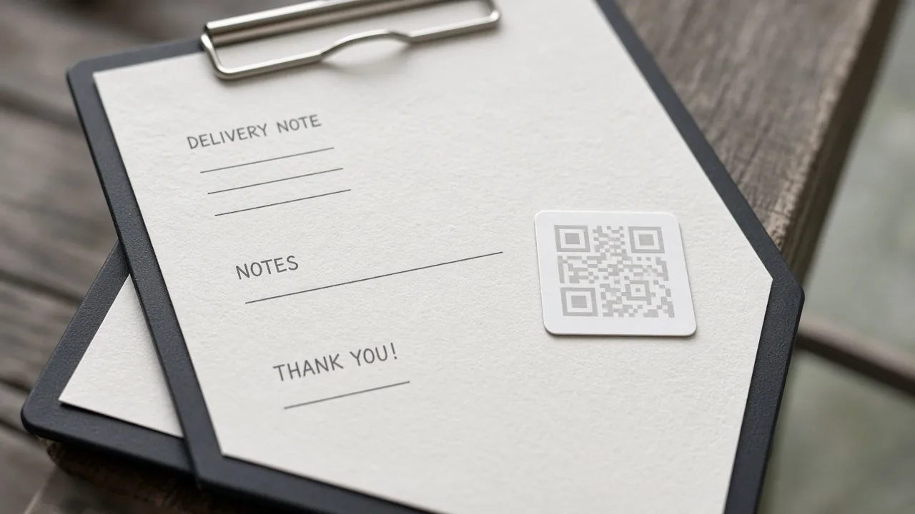 QR on the delivery note